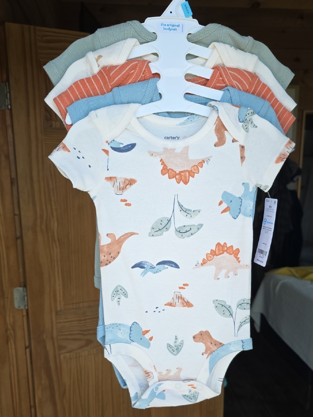 Carters 5 Pack- One-piece Dinosaur Print 6months NWT 100% Cotton